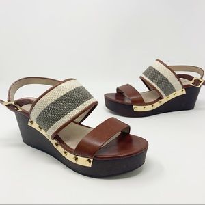 Louise et Cie Quincy Leather Platform Wedge Sandal
